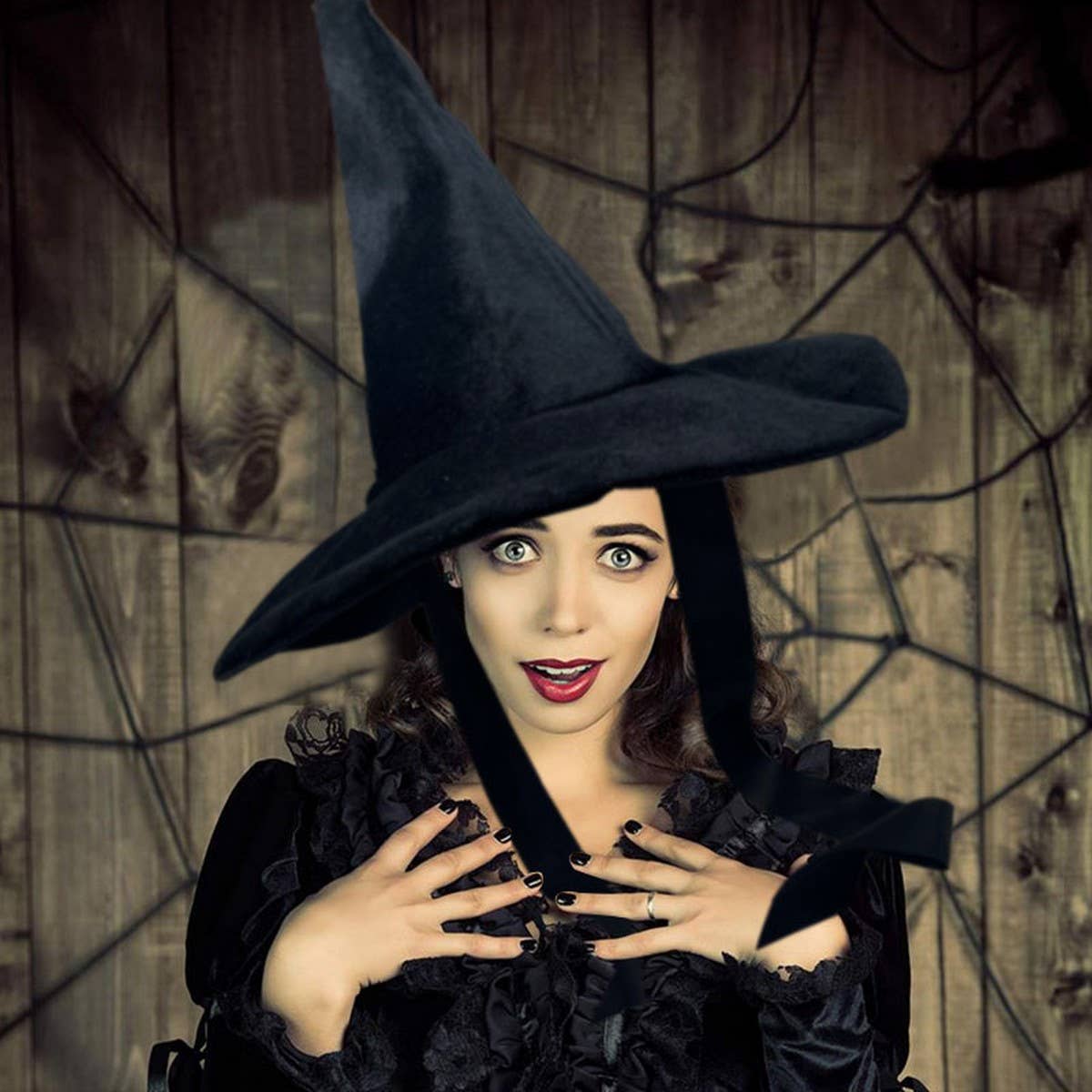 CWAH4054_HALLOWEEN NEW FIVE-POINTED STAR WITCH HAT