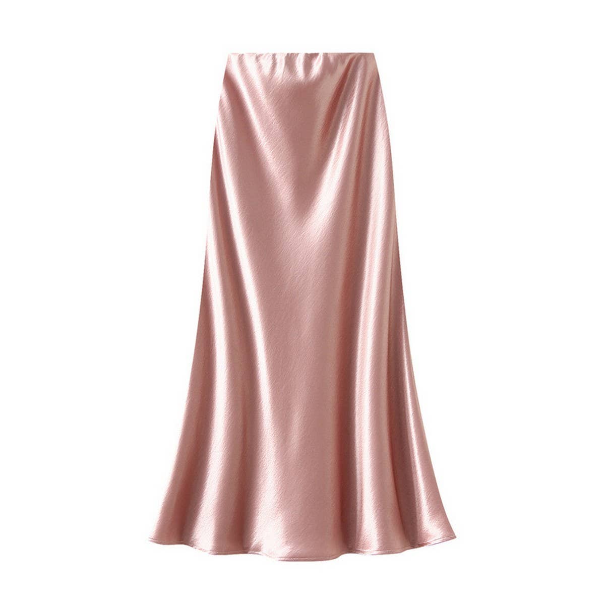 ELEGANT PLEATED SATIN FISHTAIL SKIRT