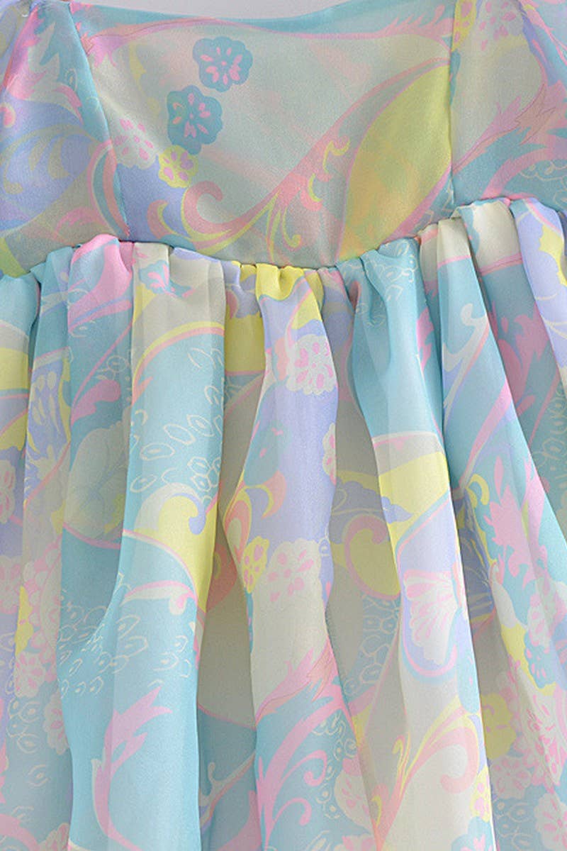 CWDSD8135_SWEET FLORAL TIERED MESH PUFF DRESS