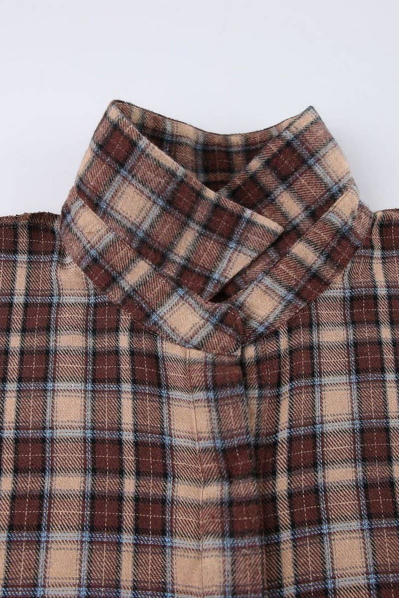 CWTBLL00719_RETRO LOOSE CASUAL PLAID LONG-SLEEVED SHIRT