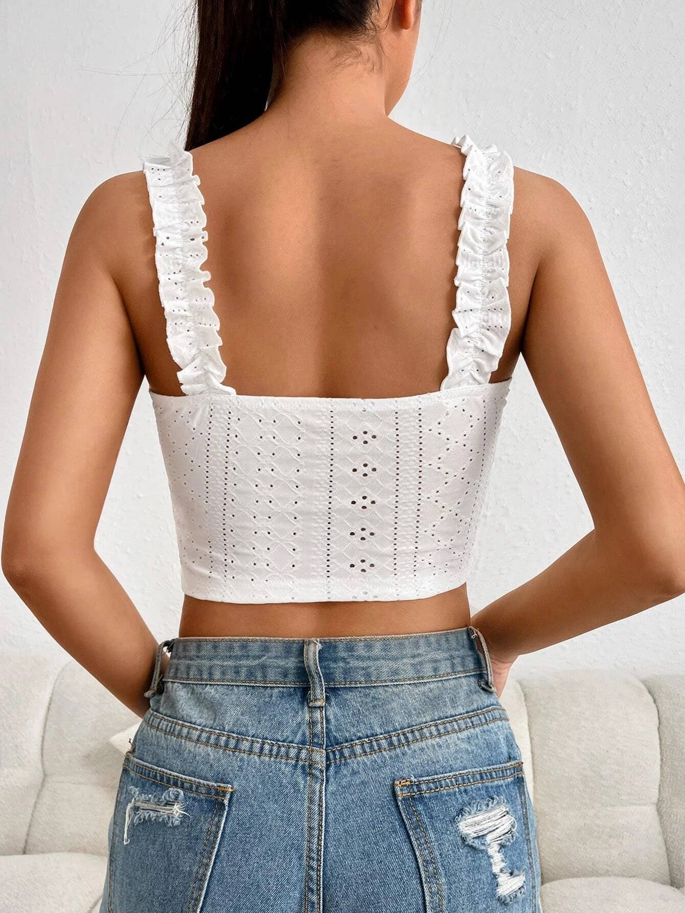 Basic elegant lace trim bodycon tank top