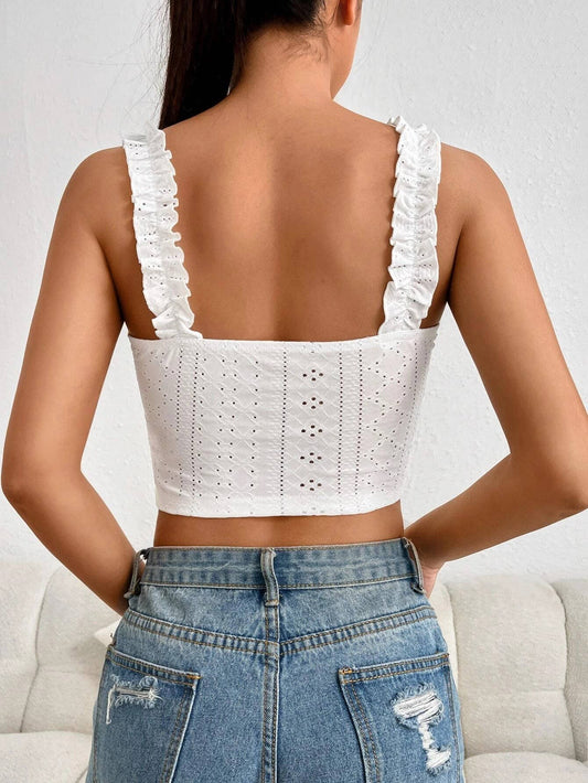 Basic elegant lace trim bodycon tank top