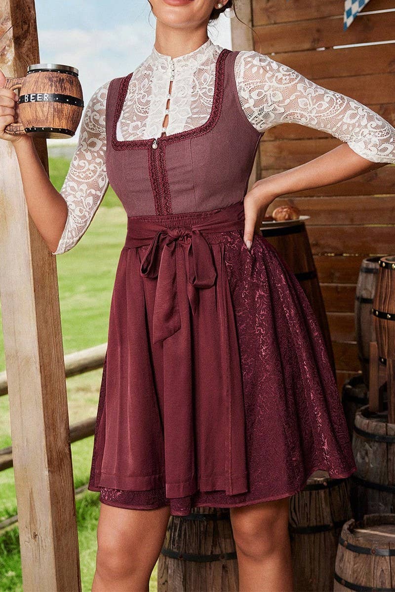 CWDSD8935_WOMEN'S WAIST STITCHING SHORT DRESS