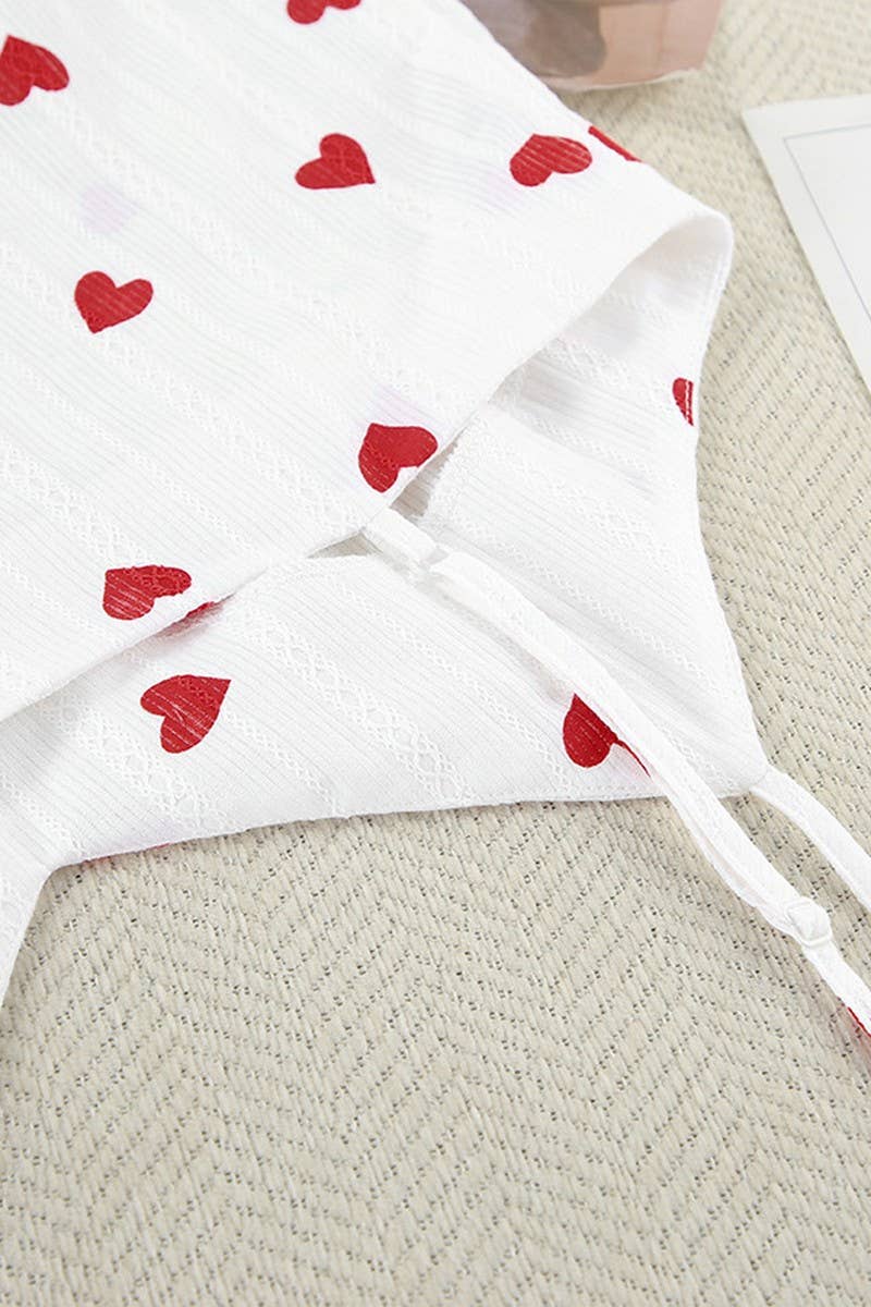 CWSPJ0071_LOVE PRINTED HALTER SHORTS PAJAMA SET