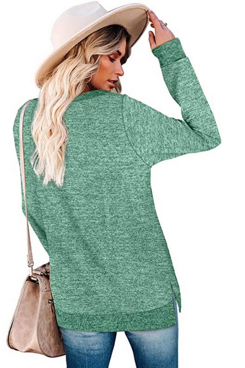 CWTBLL3686_COLORBLOCK SLIT LOOSE CASUAL PULLOVER TOP