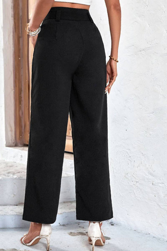 CWBLP0562_Casual Cropped with Waist Belt Pants