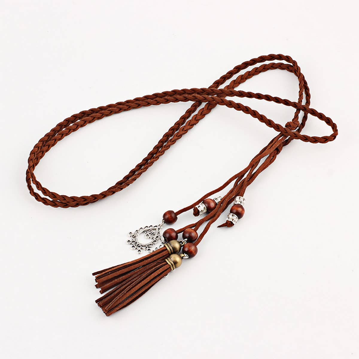 CWABE0876_HAND-WOVEN TASSEL CHARM BELT