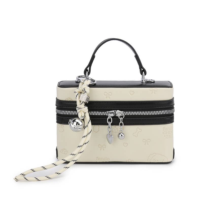 color-blocking versatile single-shoulder box bag