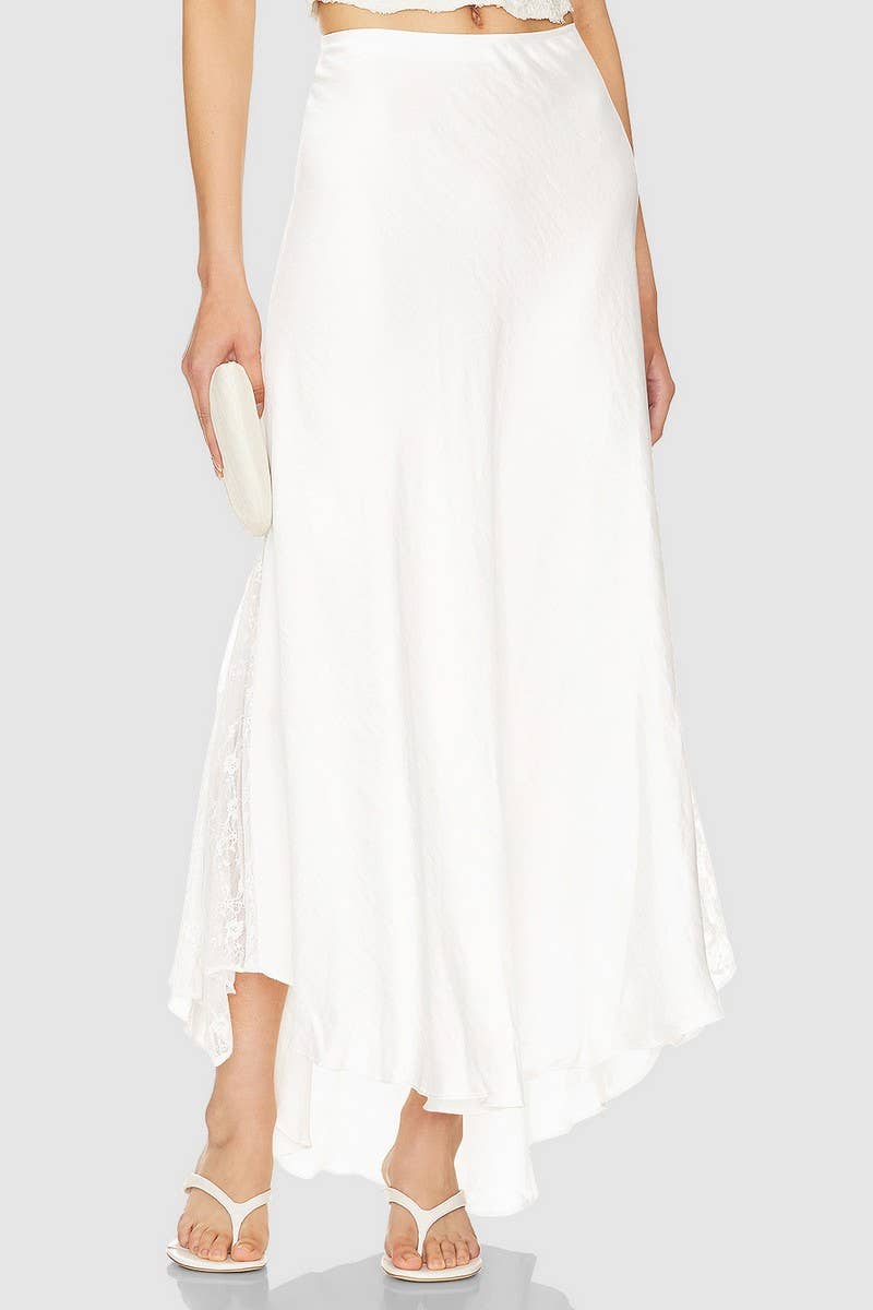 CWBLS0651_ELEGANT LACE PANEL A-LINE LONG SKIRT