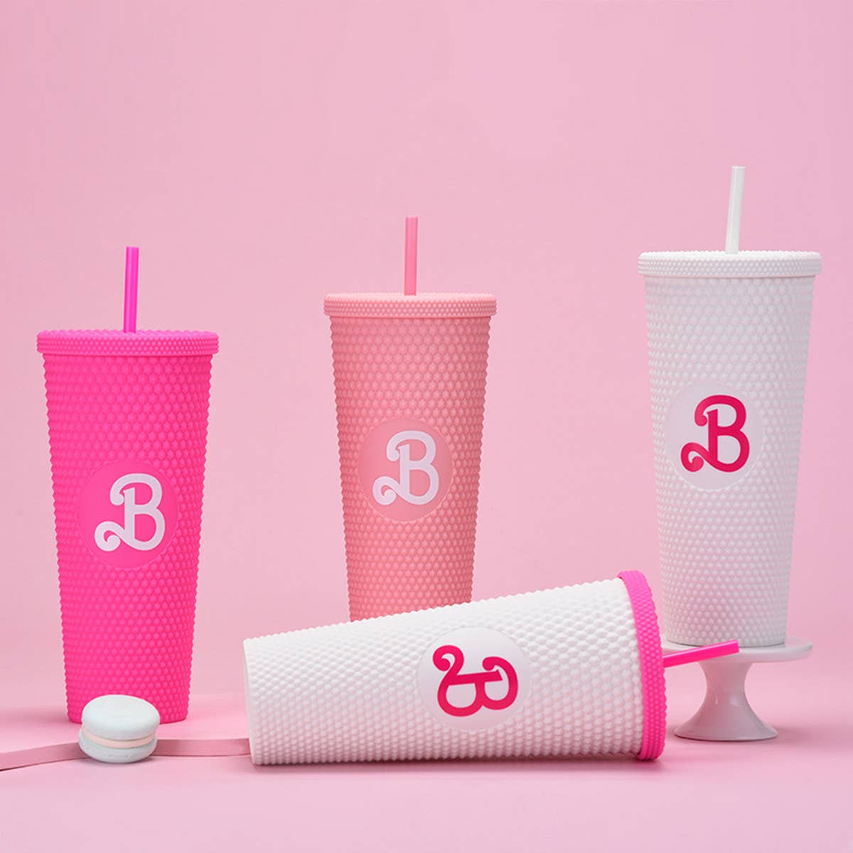 DOUBLE LAYER PORTABLE PLASTIC STRAW DIAMOND CUP