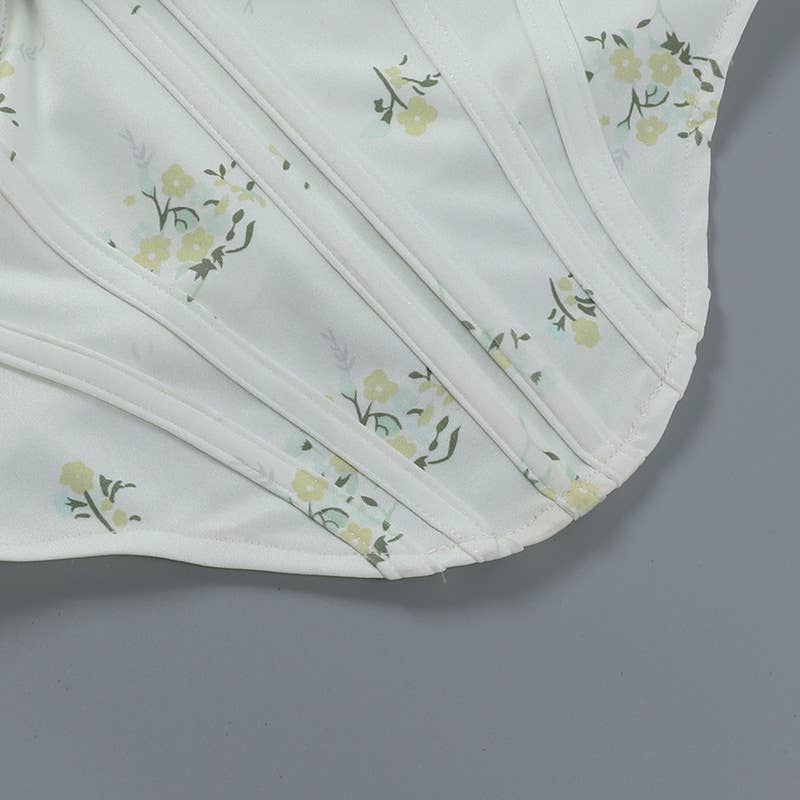 Bustier Crop Top with Cowl Neck