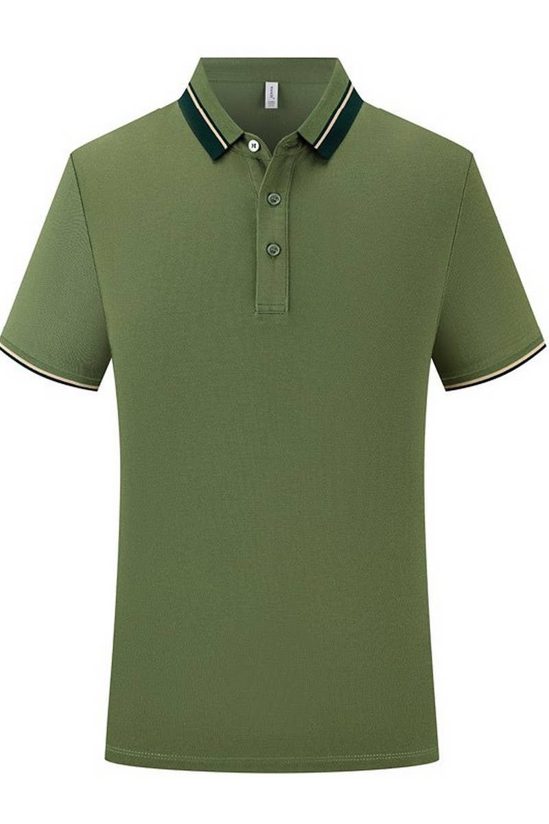 CWTBLS02440_CONTRAST COLLAR SHORT SLEEVE POLO SHIRT