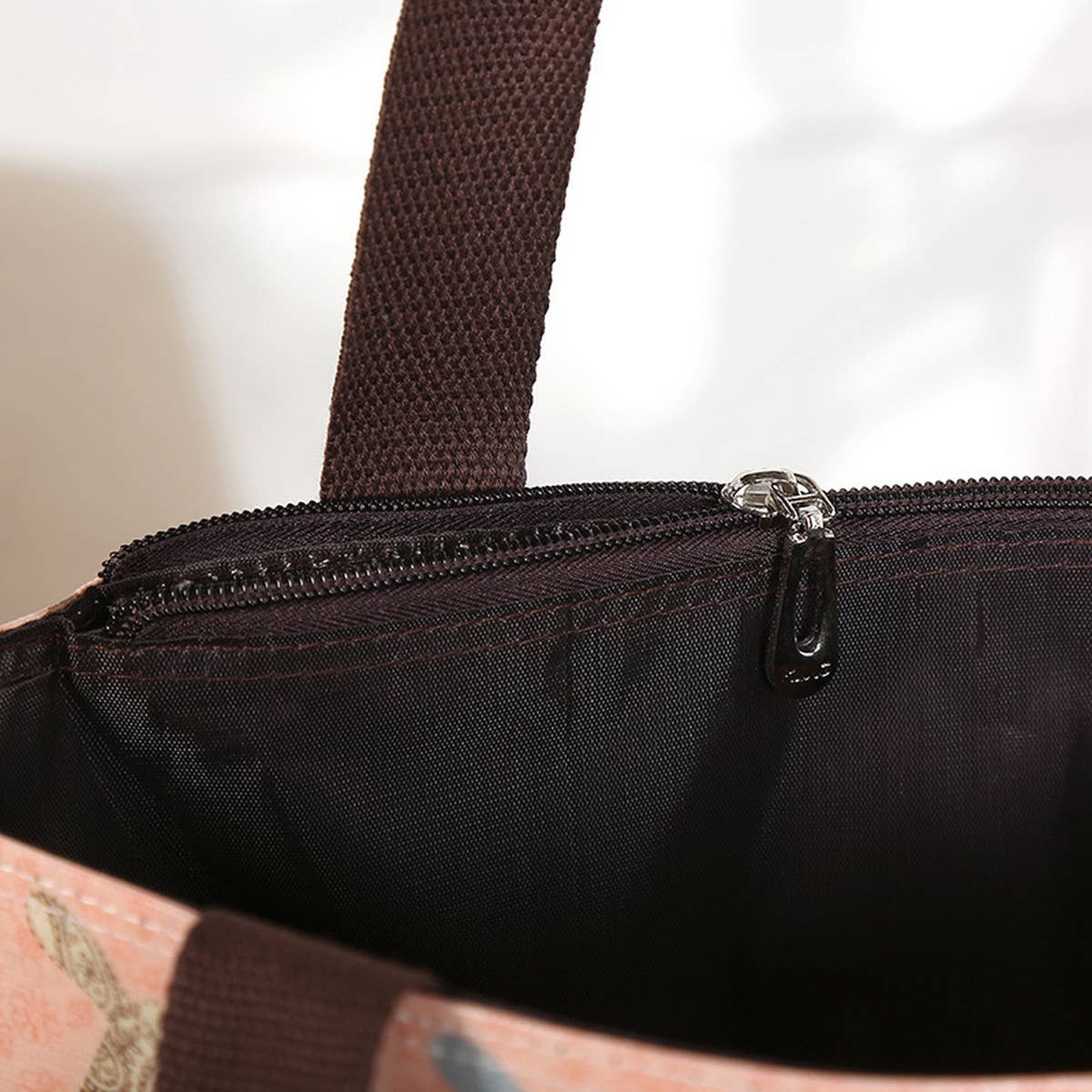 WATERPROOF FLORAL MULTI-LAYER CANVAS SHOULDER BAG_CUAB0189