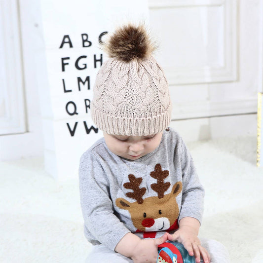 2024 NEW LARGE HEMP FLOWER WARM CHILDREN'S HAT_CWAH1750