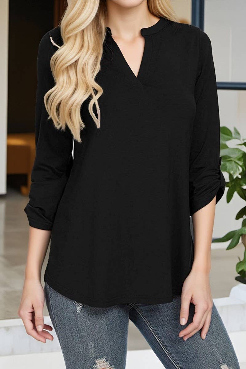 CWTTL01009_SUMMER LOOSE CASUAL THREE-QUARTER SLEEVE T-SHIRT