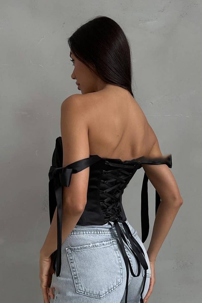CWTTT0034_BACKLESS STRAPPY IRREGULAR HERRINGBONE TUBE TOP
