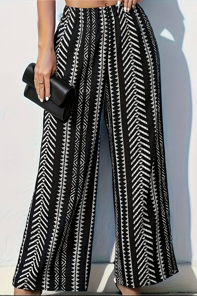 CWBLP1139_GEOMETRIC ELASTICATED STRAIGHT-LEG TROUSERS