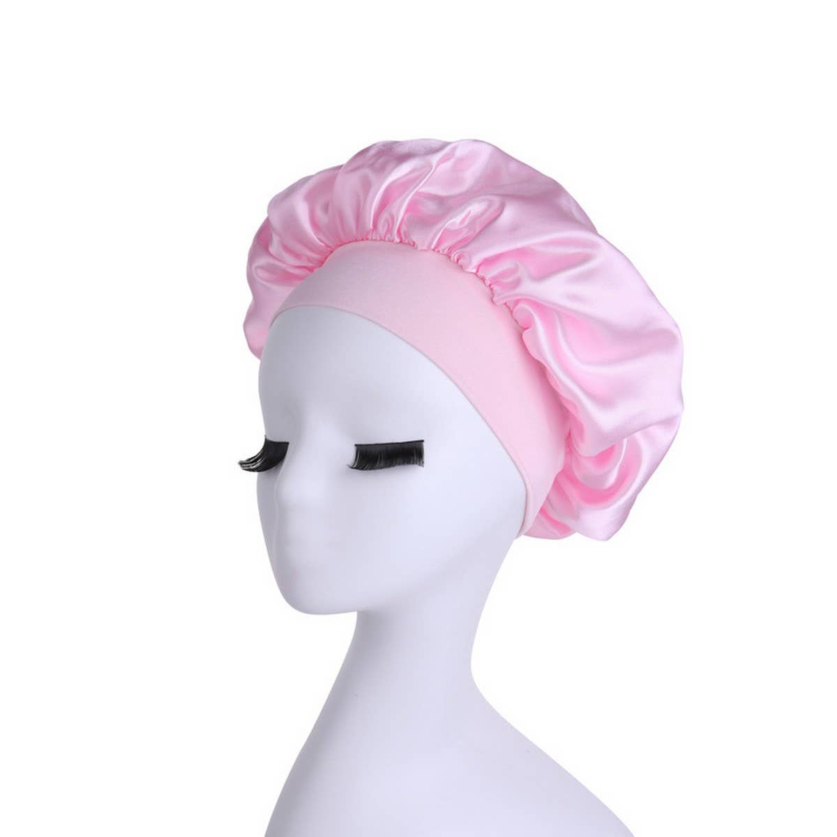 CWAHA6427_WIDE BRIM HIGH ELASTIC SATIN NIGHTCAP