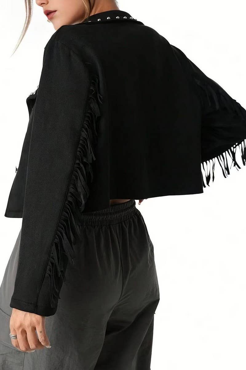 CWOCAL2298_WESTERN COWBOY STYLE CROPPED JACKET WITH FRINGE