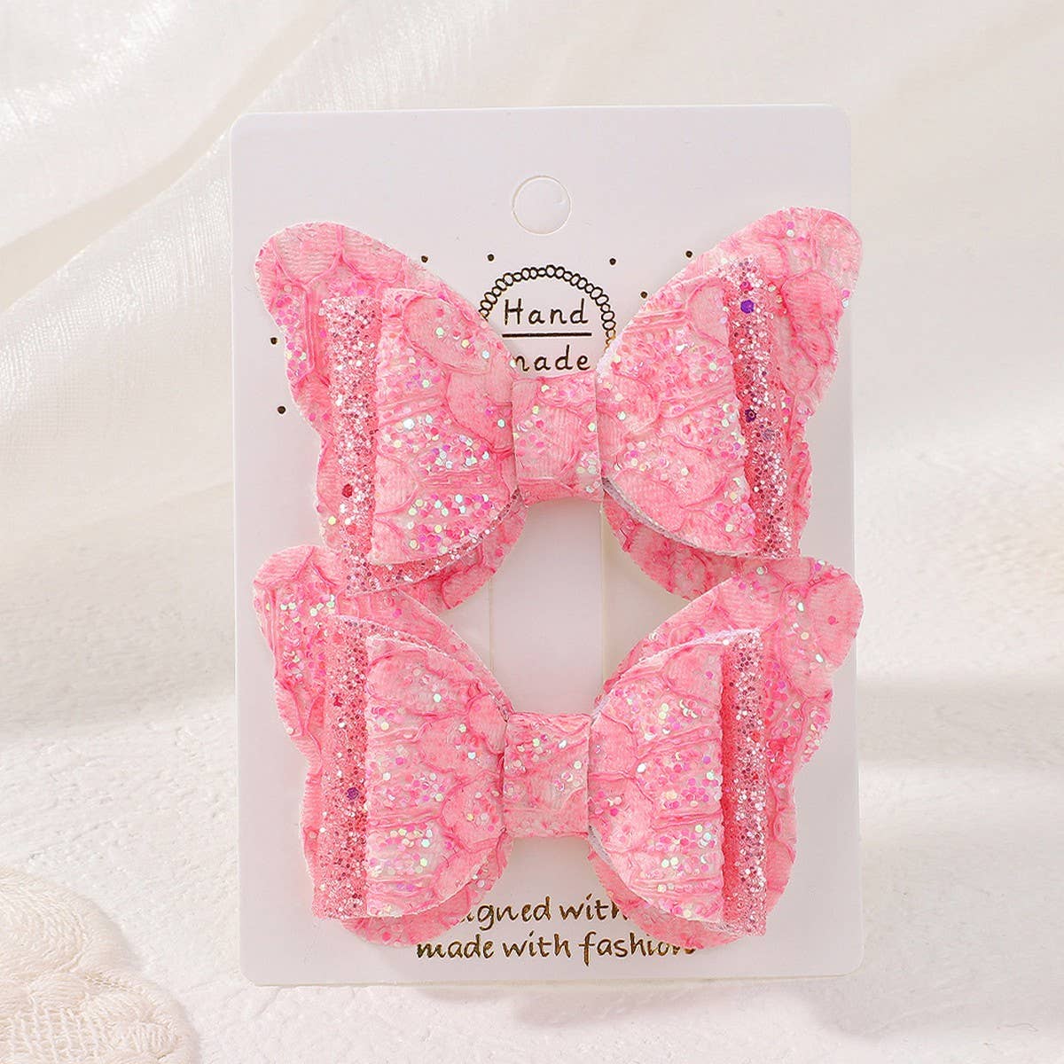 Cute Cartoon Glitter Bow Hair Clip Set