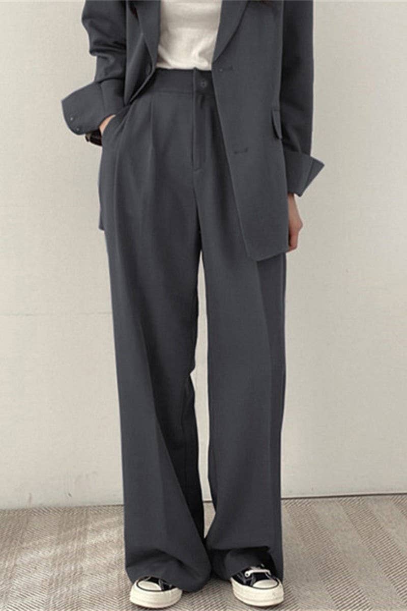 CWBLP00919_CASUAL STRAIGHT-LEG DRAPE SUIT WIDE-LEG PANTS