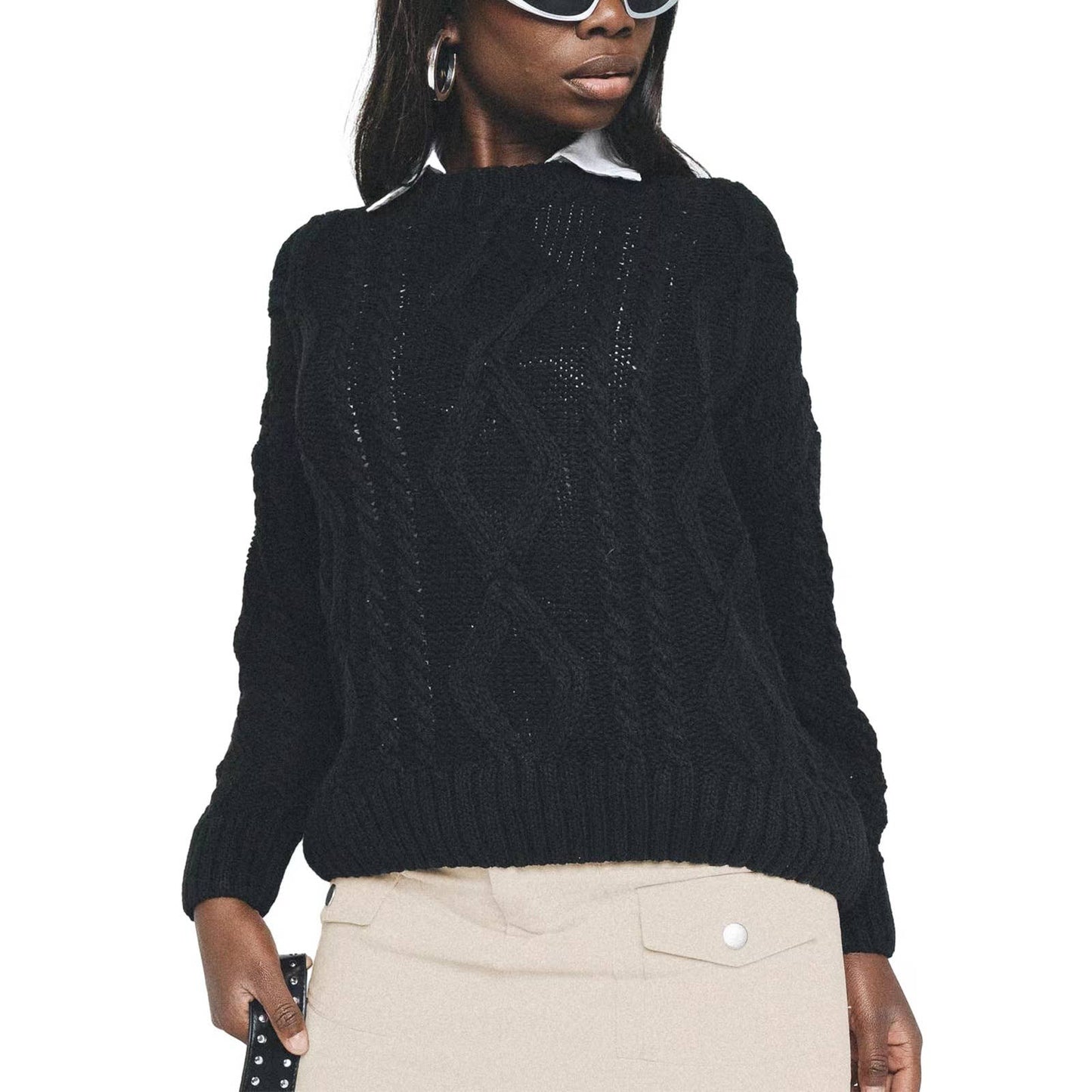 COMFORTABLE CREW-NECK LONG-SLEEVED SWEATER