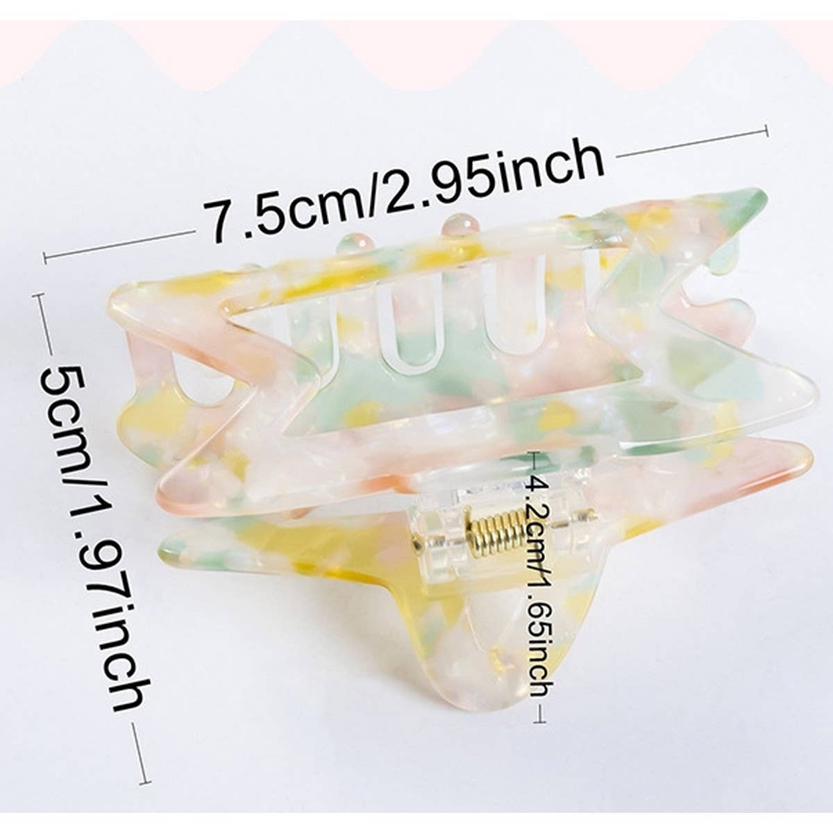 CWAHA1435_GLAMOUR TRANSPARENT STAR HAIR CLAW CLIP