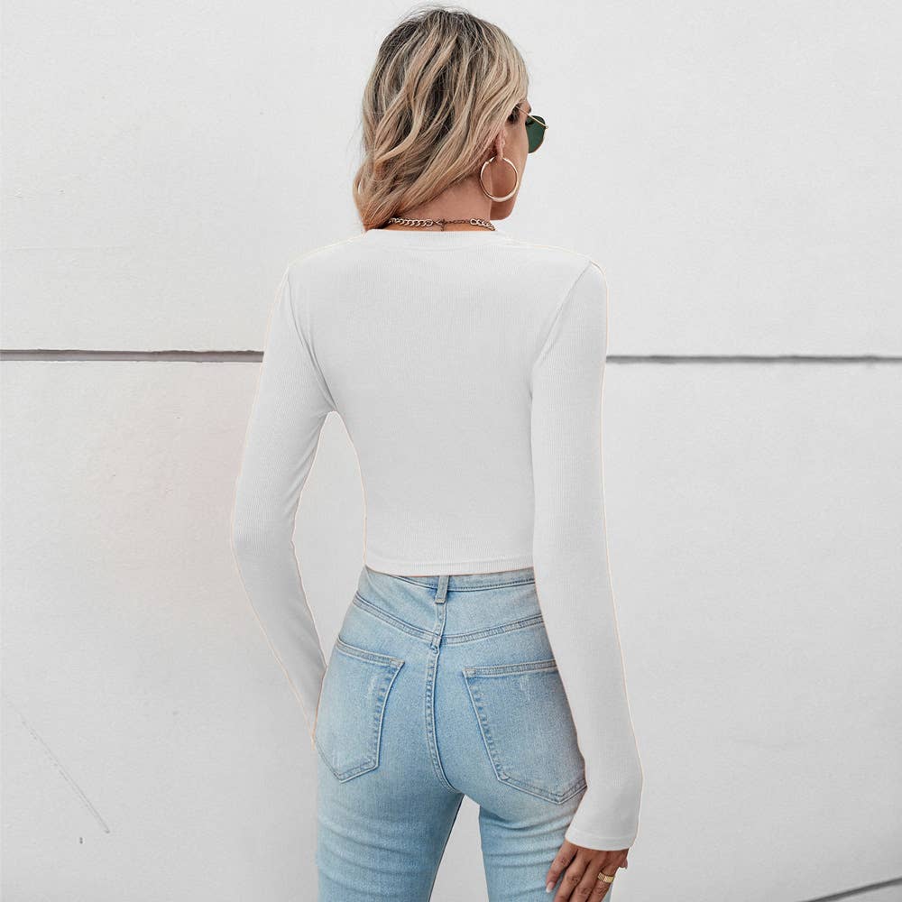 CASUAL IRREGULAR SHORT PLEATED SLIM-FIT T-SHIRT