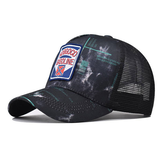 VINTAGE LETTERING EMBROIDERED PATCH TRUCKER HAT_CWAH1372