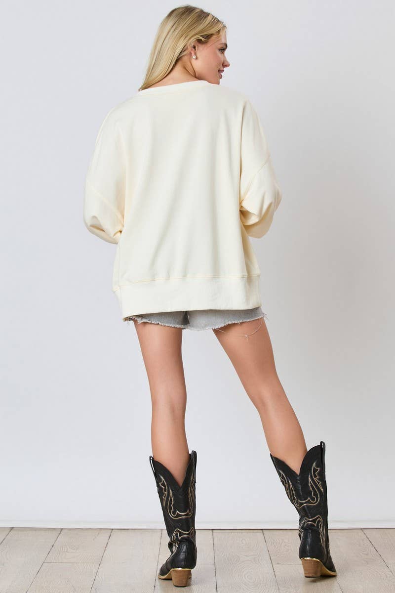 CWTBLL01261_PEARL BOW DETAIL LONG SLEEVE SWEATSHIRT
