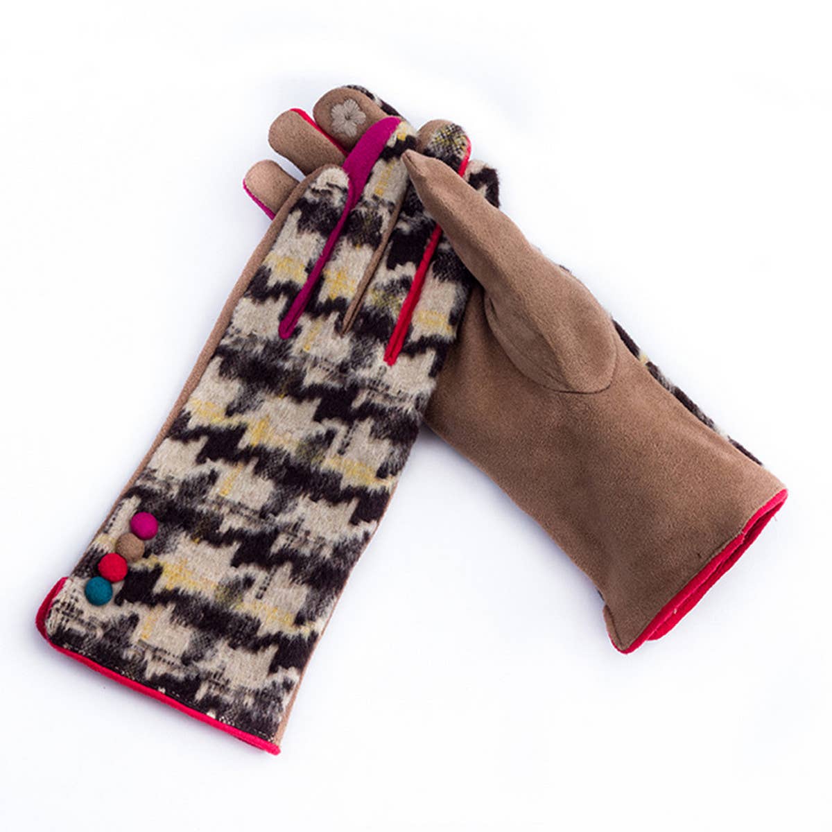 FASHION IRREGULAR PLAID GLOVES_CWAG0073