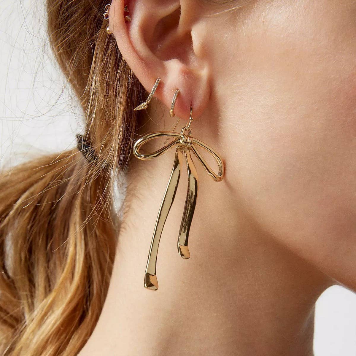 Unique Design Elegant Simple Gold Plated Earrings