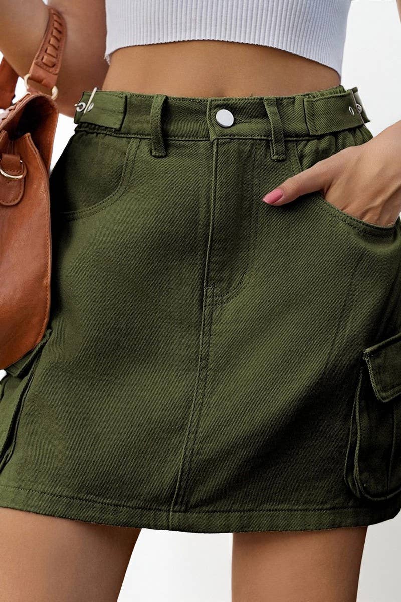 CWBSS00125_SOLID COLOR WASHED ELASTIC WAIST SHORT SKIRT