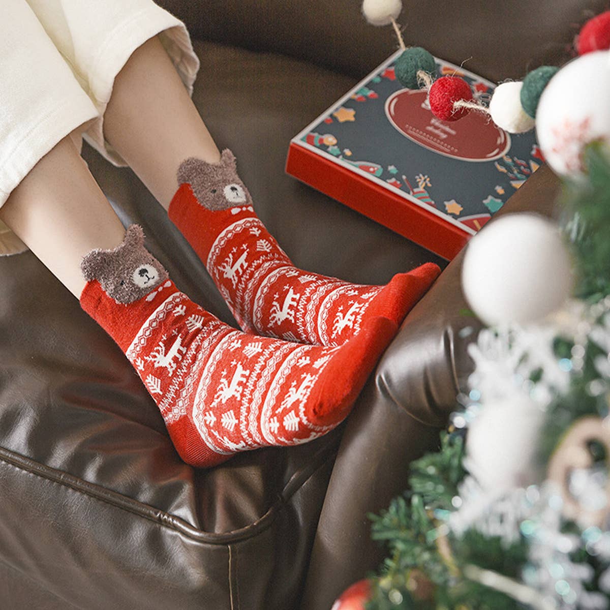 WARM CARTOON ANIMAL CHRISTMAS SOCKS