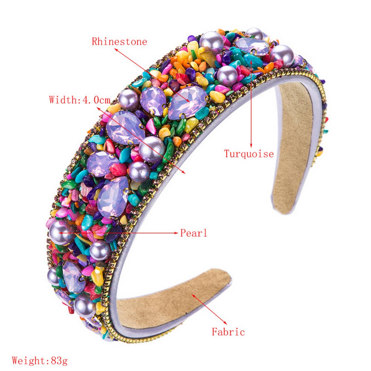 PERSONALIZED DESIGN COLORFUL TURQUOISE HEADBAND_CWAHA1974