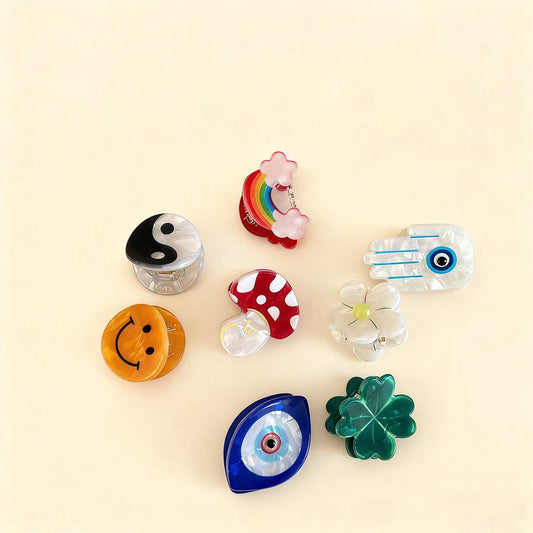 CWAHA07726_CUTE CARTOON KIDS MINI ACRYLIC HAIR CLAW CLIP