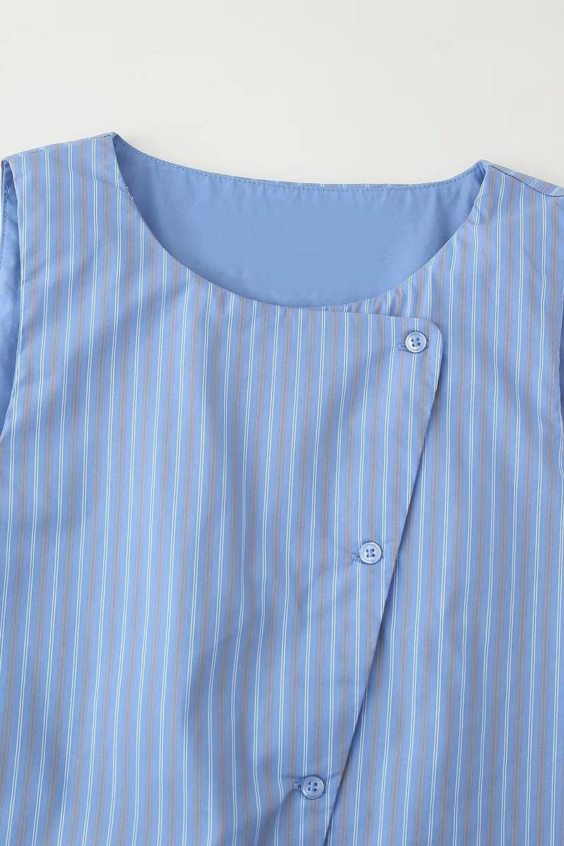 CWSBSSL0153_NICHE HIGH-END STRIPED VEST TOP + PANTS SET