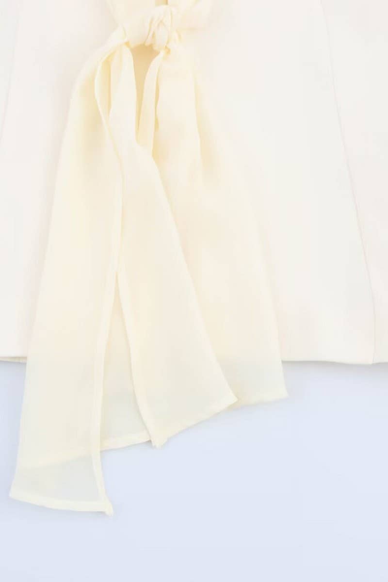 CWSBSL0168_SPRING THIN SCARF LAPEL SUIT JACKET + PANTS SET