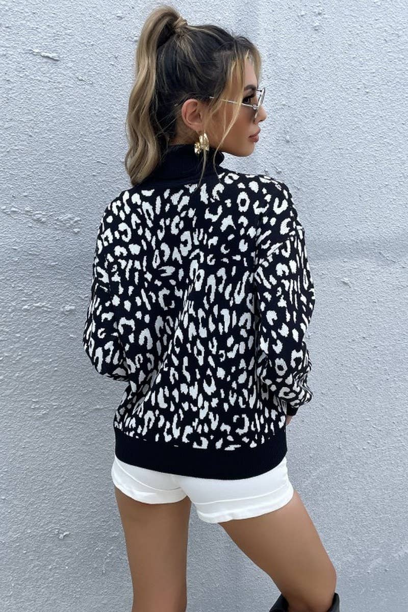 CWTSTL2724_FASHIONABLE LONG-SLEEVED LEOPARD PRINT SWEATER