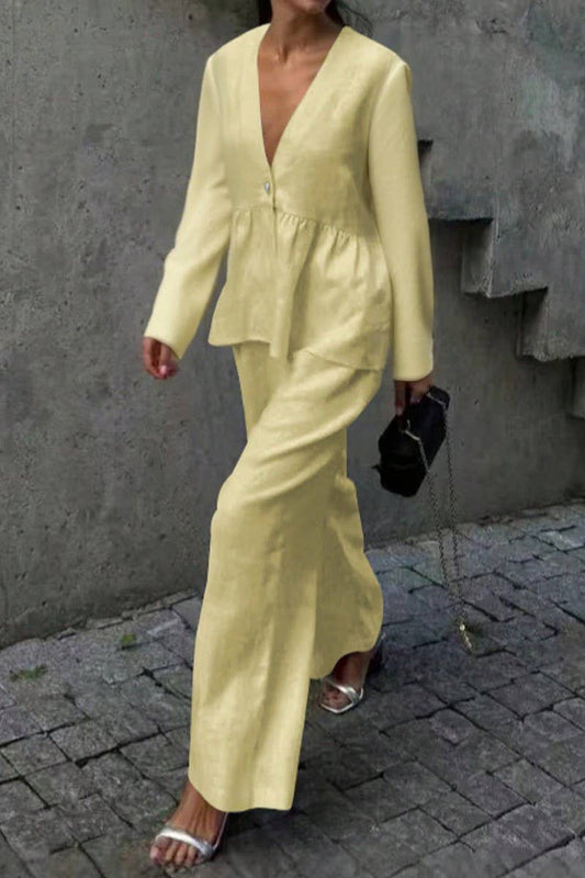 CWSTB00448_CASUAL LONG SLEEVE TEE AND STRAIGHT PANTS SET