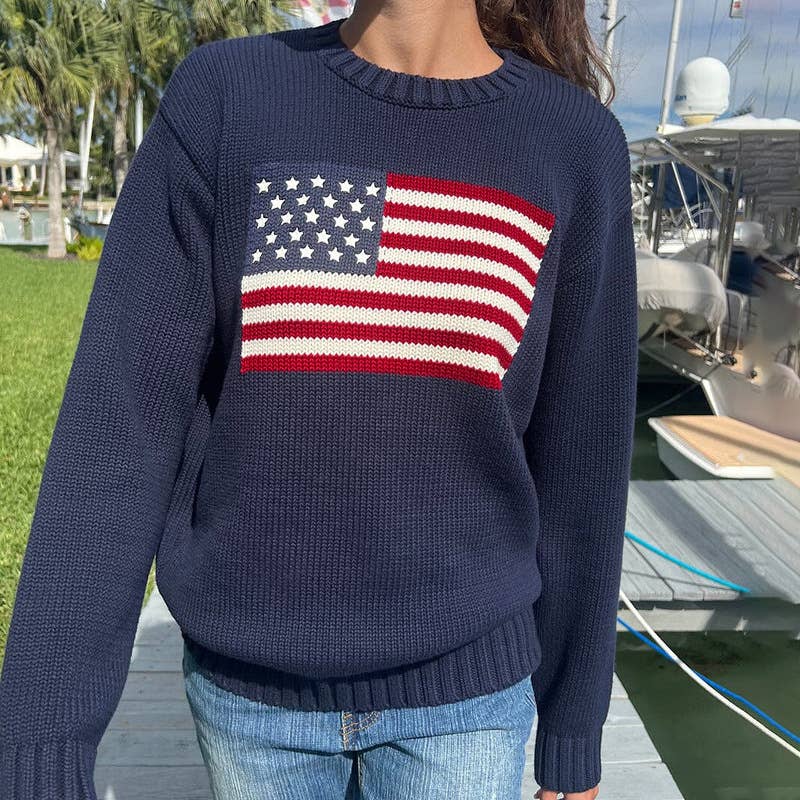 BRITISH STYLE FLAG CASUAL LONG-SLEEVED SWEATER