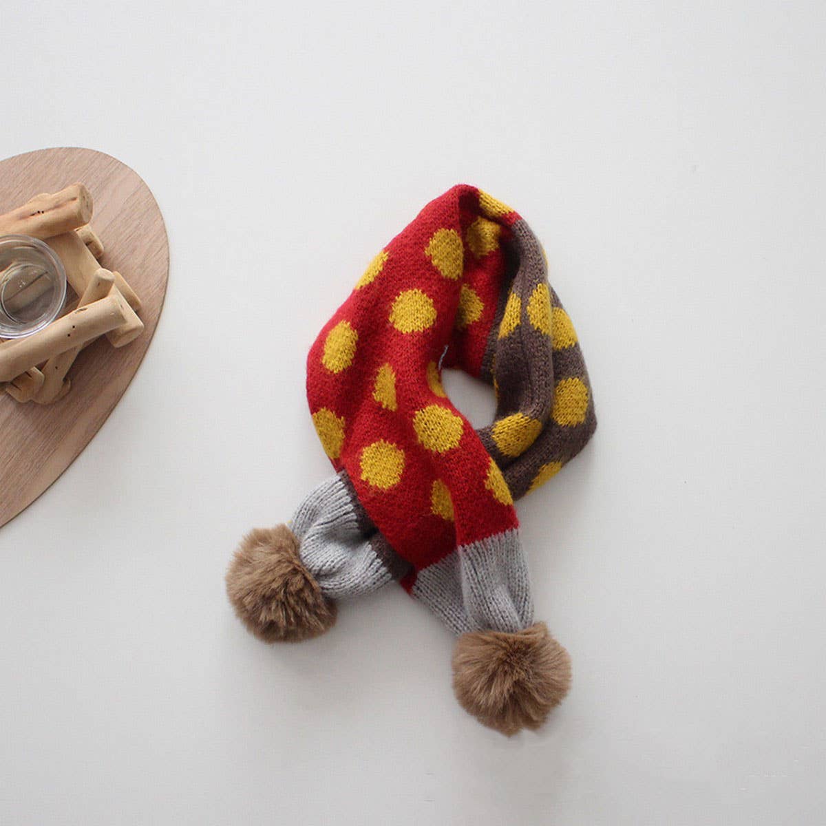 Colorful Polka Dot Knitted Scarf - Kids Neck Scarf