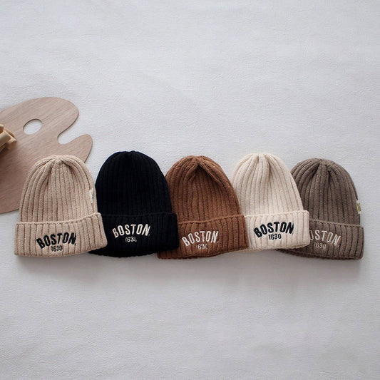 VERSATILE LETTER VERTICAL STRIPED KNITTED HAT_CWAH2924
