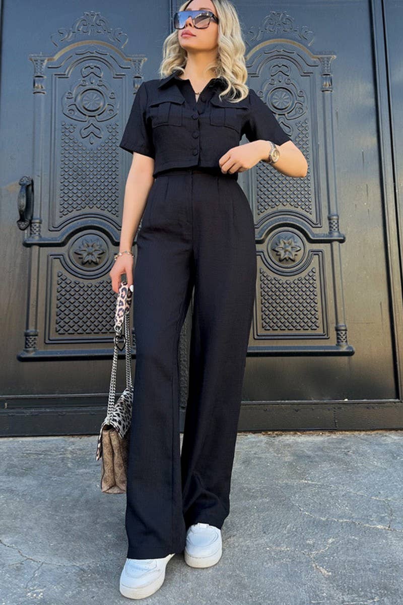 CWSS1063_SUMMER ELEGANT CASUAL WOMEN'S TWO-PIECE SUIT