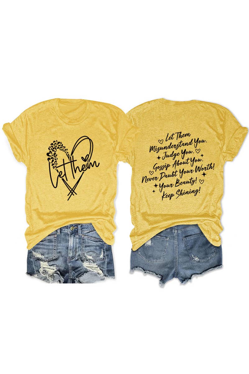 CWTTS1559_SUMMER NEW LETTER HEART PRINT CASUAL SHORT SLEEVES