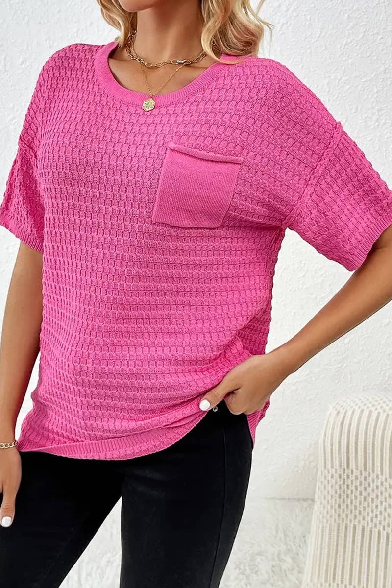 CWTTS1305_NEW SPRING AND SUMMER HOME SOLID COLOR SWEATERS