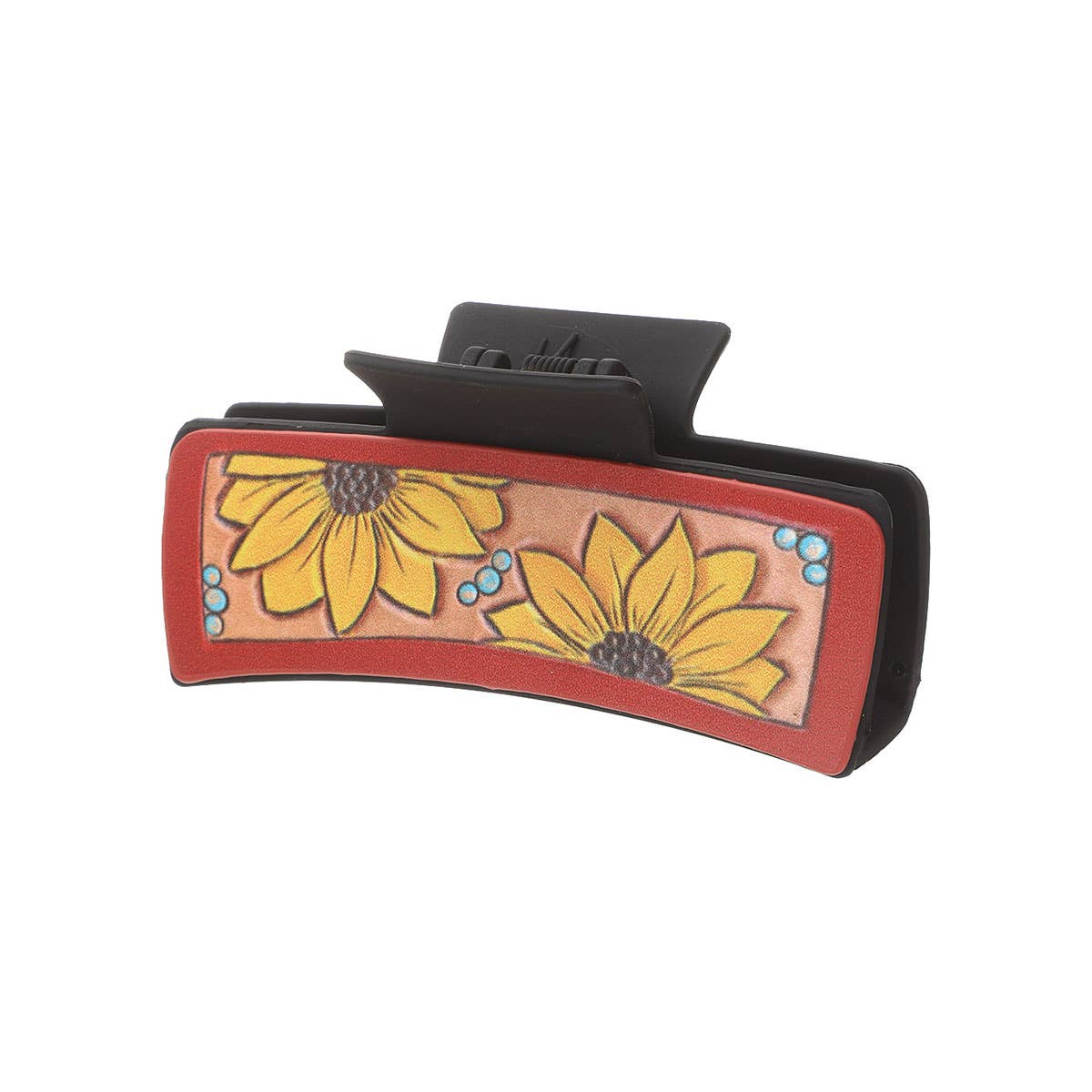 Sunflower PU Leather Hair Claw, Western Style