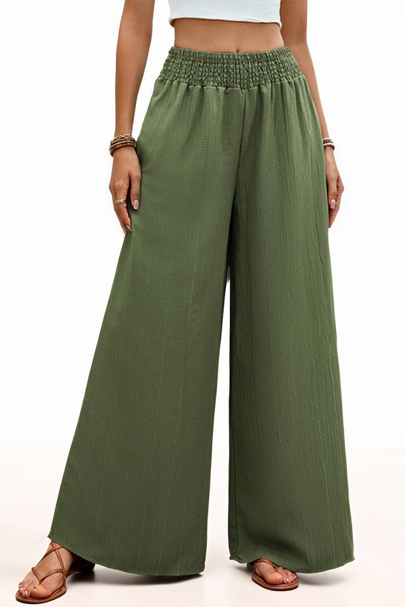 CWBLP00935_HIGH WAIST ELASTIC SOLID WIDE LEG PANTS