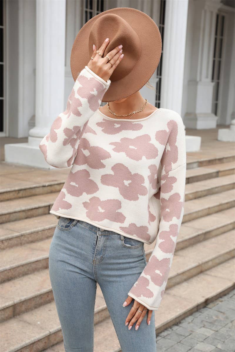 CWOSWL1673_Crew Neck Long Sleeve Pullover Sweater