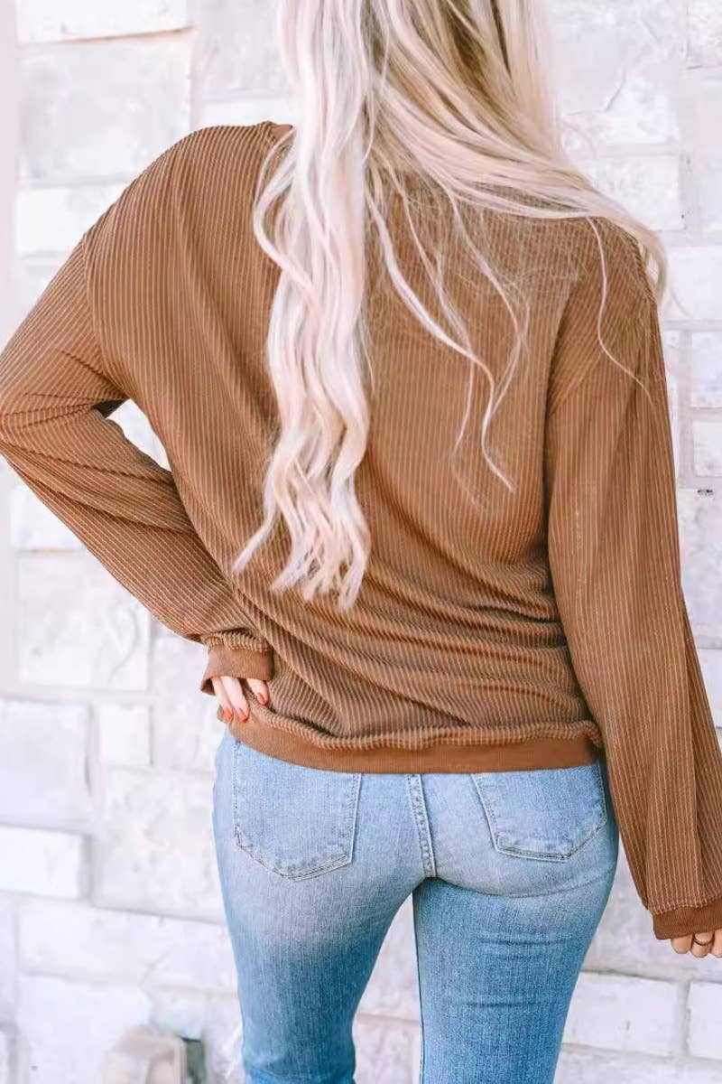 CWTBLL3077_CORDUROY CREW NECK LONG SLEEVE BAGGY TOP
